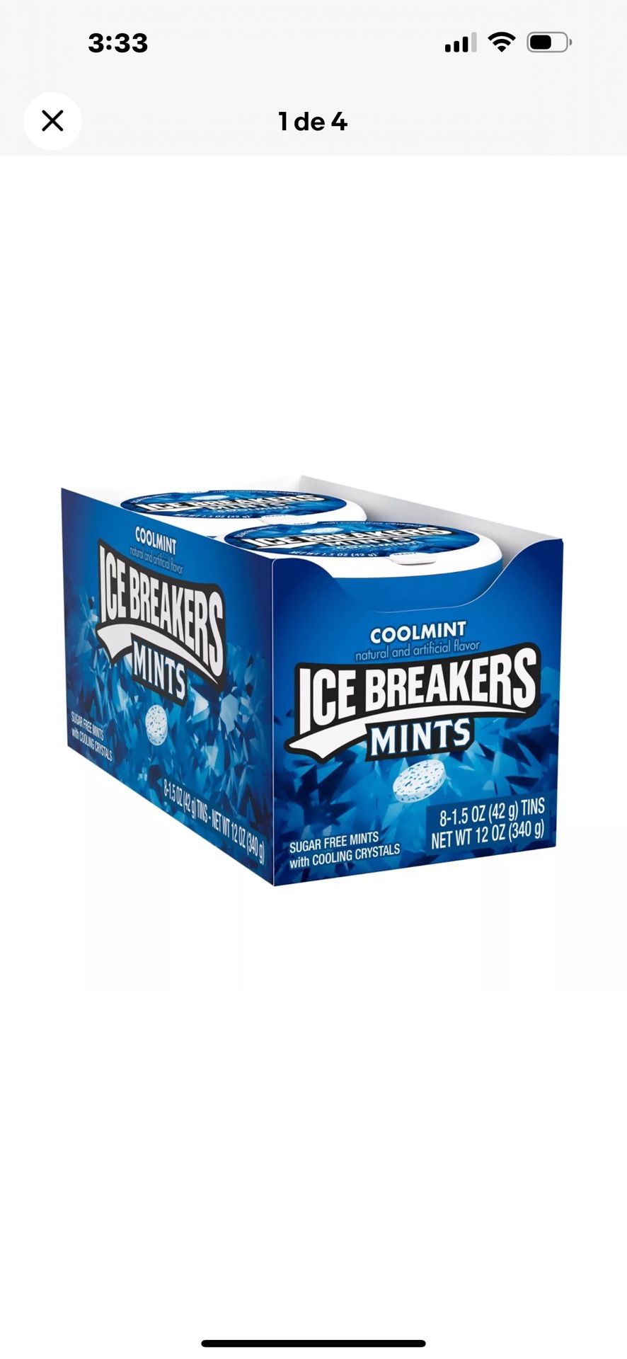 Ice Breakers CoolMint Pack x 10 NEW