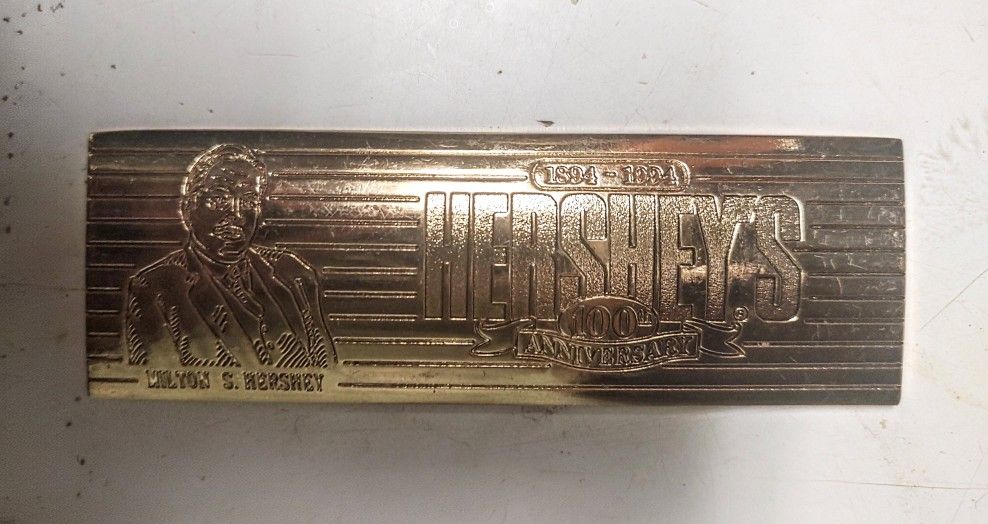 Hershey's 100th Anniversary Brass Paperweight