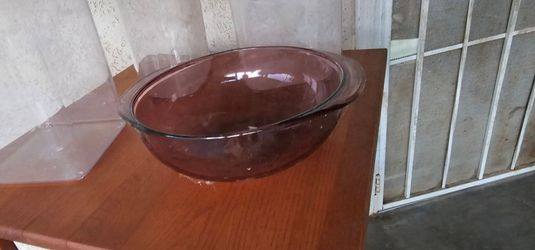 Pyrex cranberry dish bowl plate