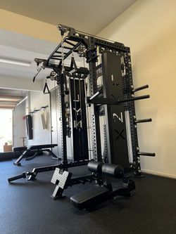 2in1 Pro Series - All in One Home Commercial Gym - Dual Cable Machine - Squat Rack - Bench Press - (Weights Fitness Exercise) 