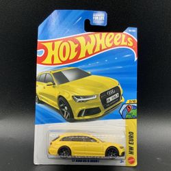 2026 HOT WHEELS C CASE ‘17 AUDI RS 6 AVANT WAGON RS6 QUATTRO - 66/250 , YELLOW
