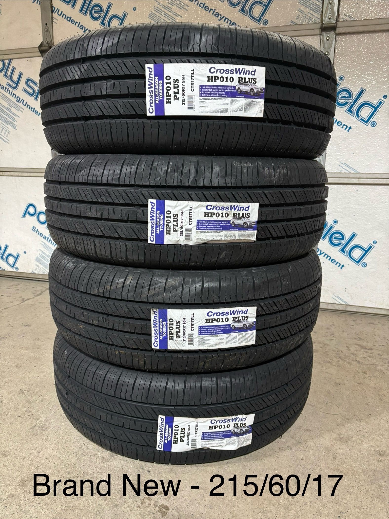 (4) - 215/60/17 Crosswind HP010 Plus Tires