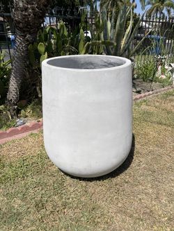 Tall Round Cement Planter-Large Concrete Pot($195)