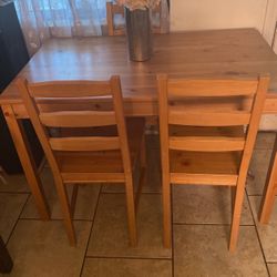 Kitchen Wood Table Only 3 Chairs 