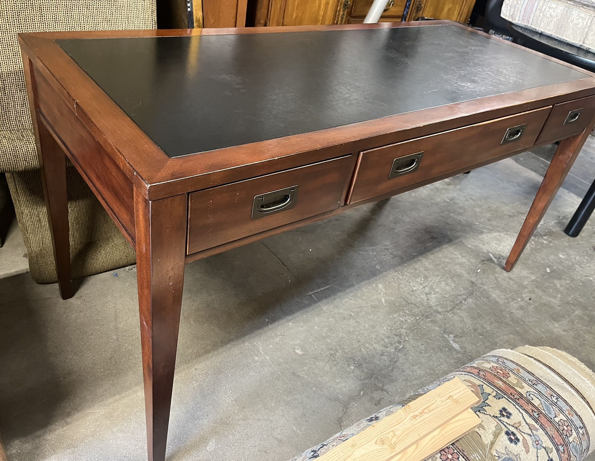 Hooker Desk with Black Leather Top