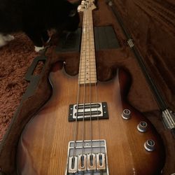 peavey t-45 bass guitar w/ OHSC, sunburst
