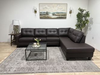 Wade Logan Real Leather Sectional Couch - Delivery Available