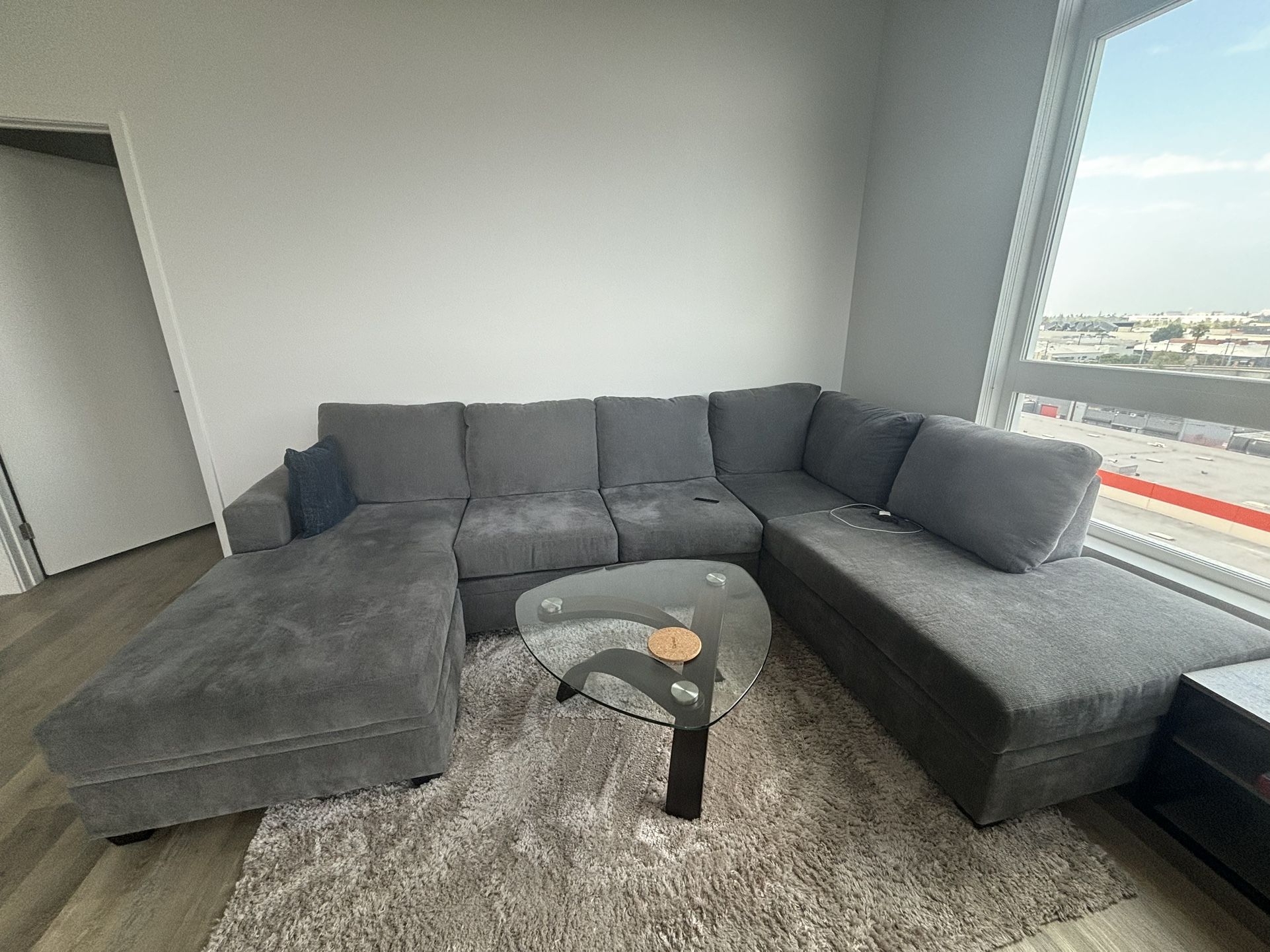 Grey Sectional Couch - Like New