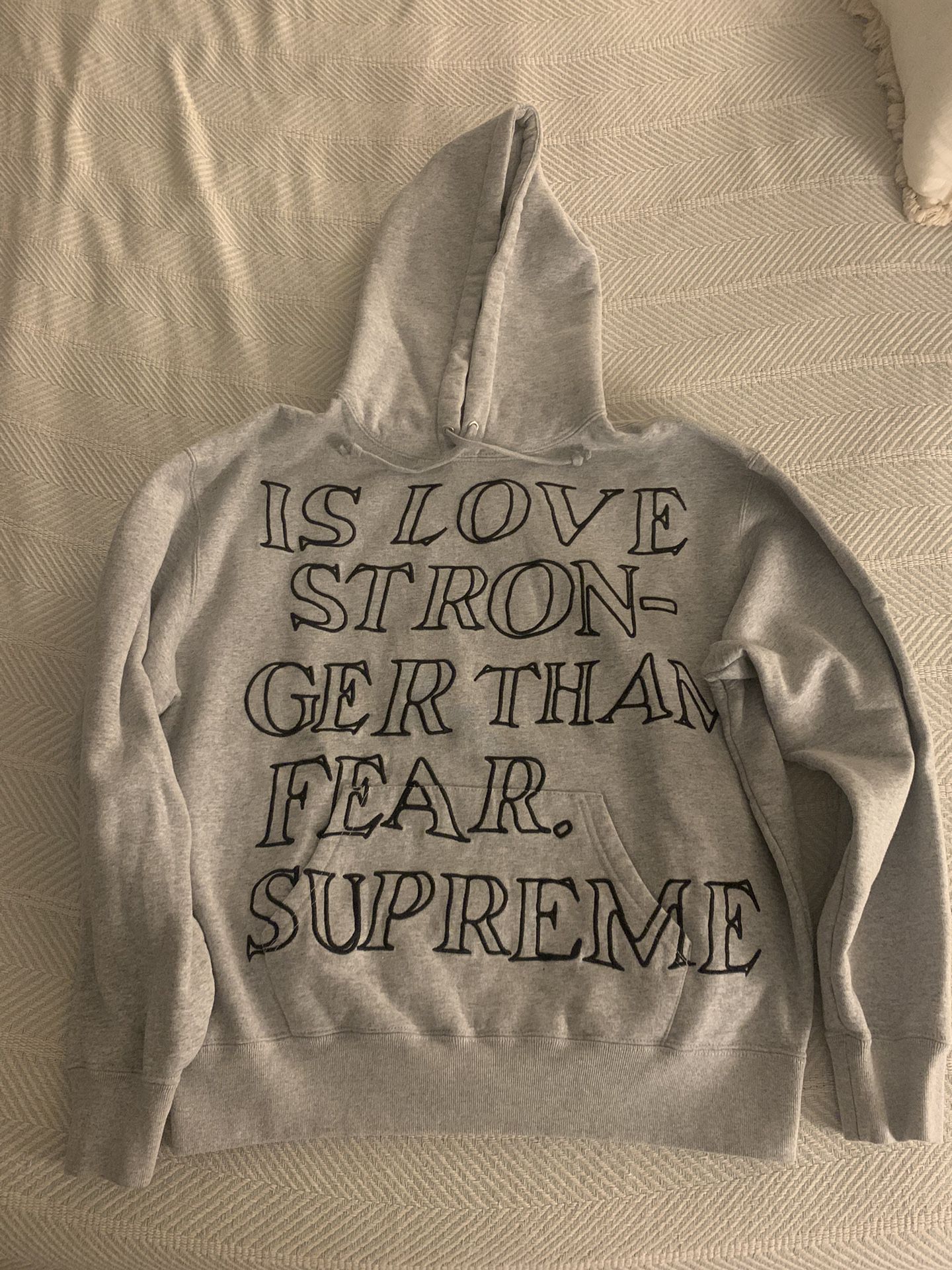 Supreme Stronger Than Fear Hooded Sweatshirt, Size Small 