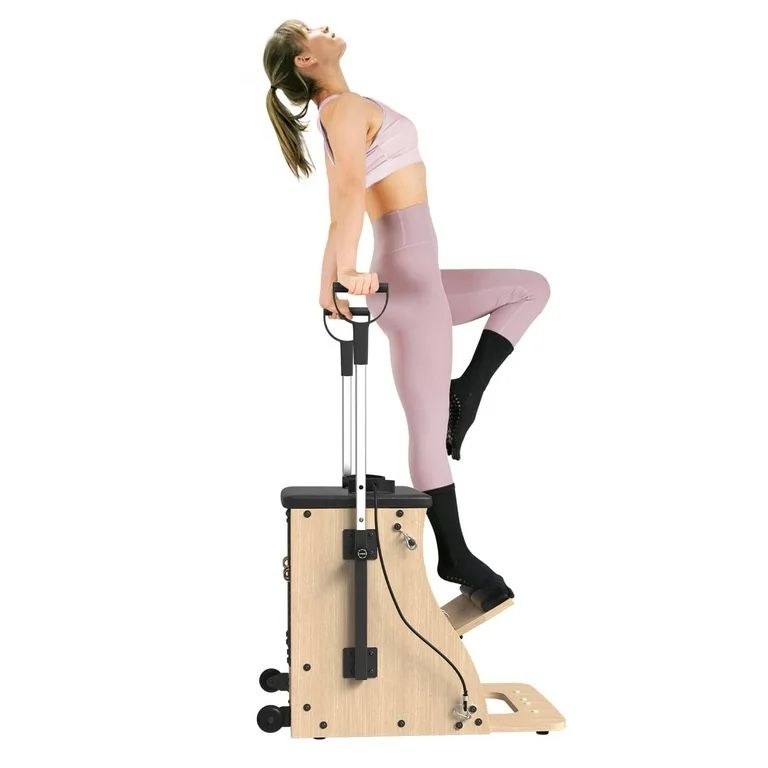 Syedee Pilates Chair, Split-Pedal Stability Combo Chair with Handles, Yoga Fitness Trainer, Pilates Reformer Machine, Pilates Equipment Perfect for Ho