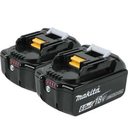 Makita BL1860B-2 18V LXT Lithium-Ion 6.0Ah Battery, 2/pk, Black