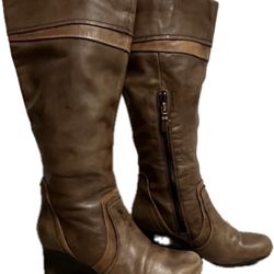 Earthies Suede Knee High Wedge Boots Size 8.5