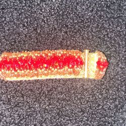Red/gold Crystal Beaded Bracelet 