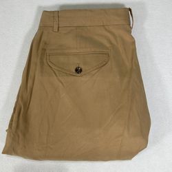 Ralph Lauren Polo Golf Mens 33x30 Khaki Tan Silk Blend Pleated Cuff Preppy Pants