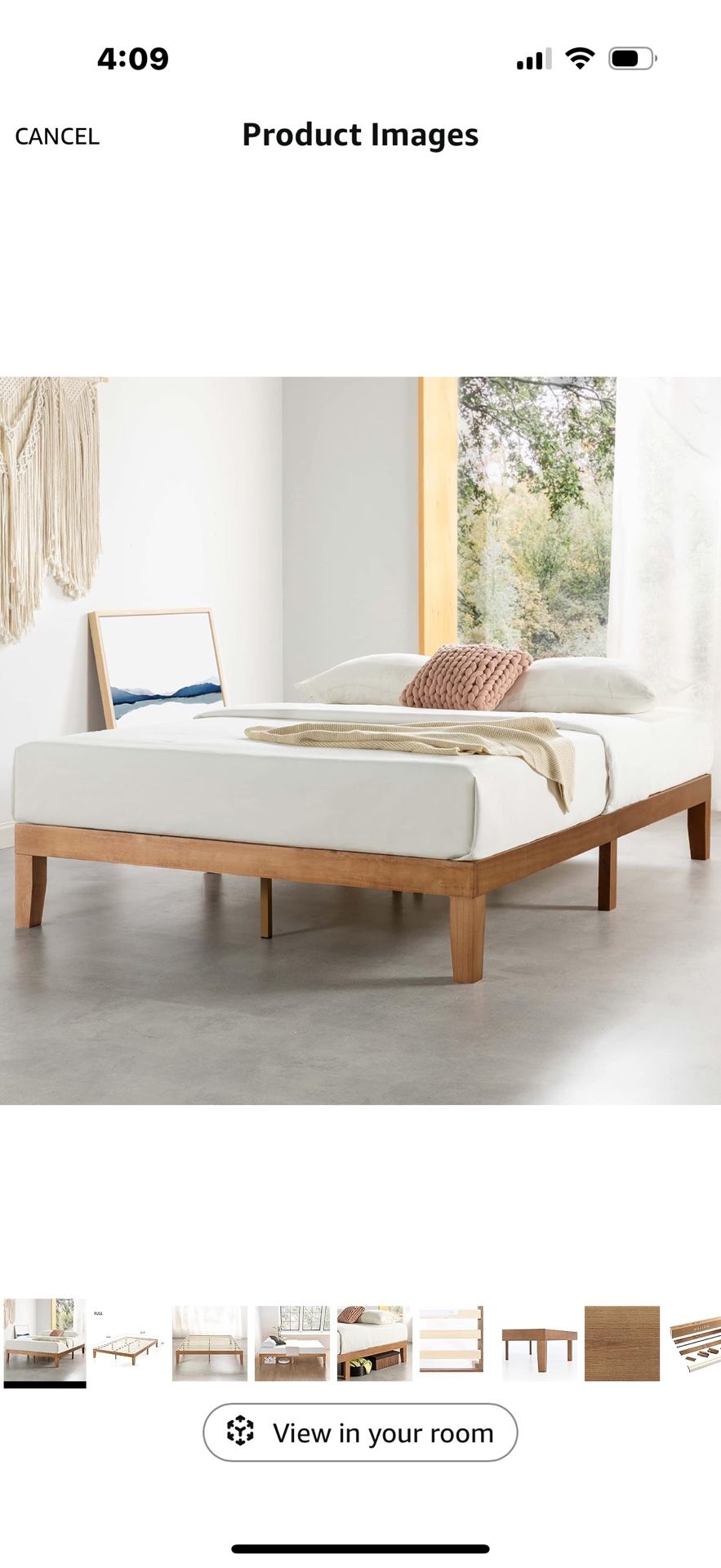 Full Size Wood Bed Frame - Natural Pine