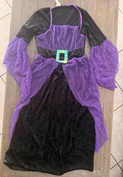 Girls’ Purple & Black Witch Costume, Size 8–10 — $12