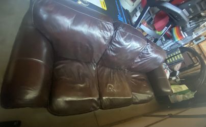 FREE Faux Leather Couch, 3 Seater