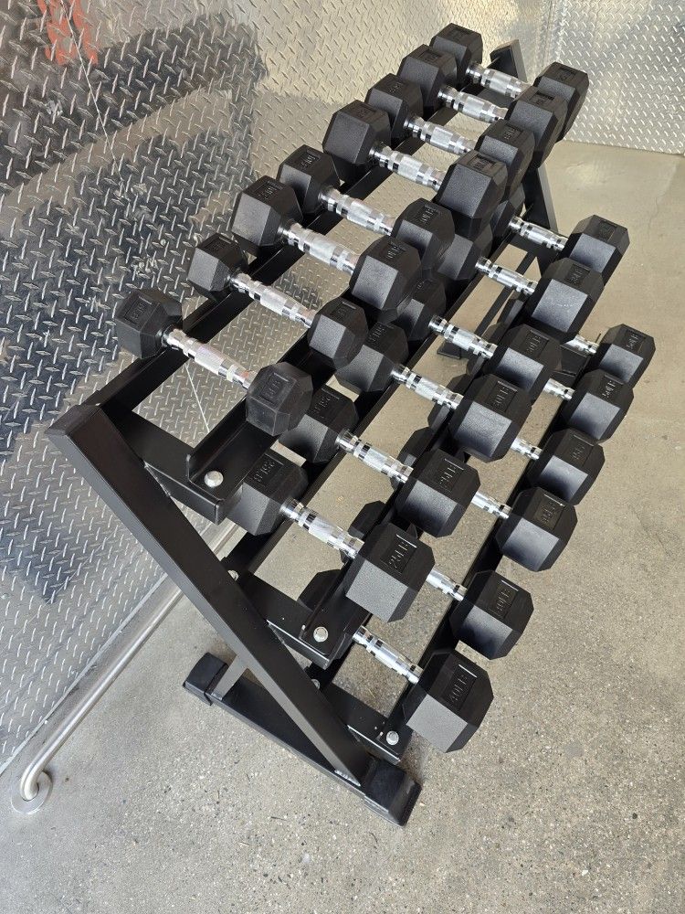 HEX Rubber Dumbbells Set 5-50lb (550Lb Total Weight) BRAND NEW IN THE BOXES