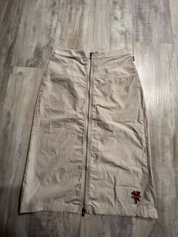 Women’s heaven by Marc Jacob’s beige front zip midi skirt
