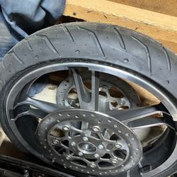 Set Of 3 Harley Davidson Trike Wheels & Tires Pull Offs With Rotors  OBO