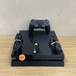 PLAYSTATION 4 500GB W/BLACK CONTROLLER & POWER/HDMI CORDS