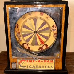 Ca. 1930 Keeney Trade CENT-A-PAK Trade Stimulator Wheel w Surround w Pretty Ladies • Art Deco