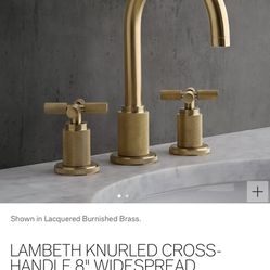Restoration Hardware Lambert Krurled Cross Handled Gooseneck 8” Faucet