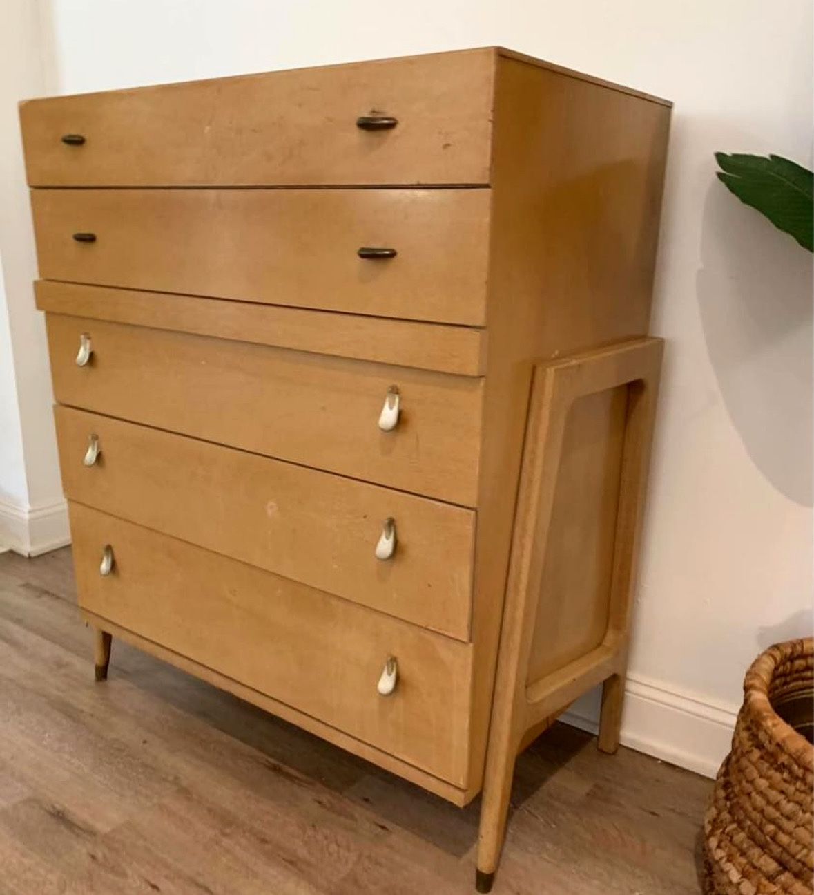 Timeless Elegance: Mid-Century Modern Blonde Chest Dresse
