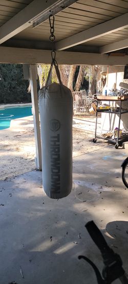 Punching Bag with Kids and Adult Gloves