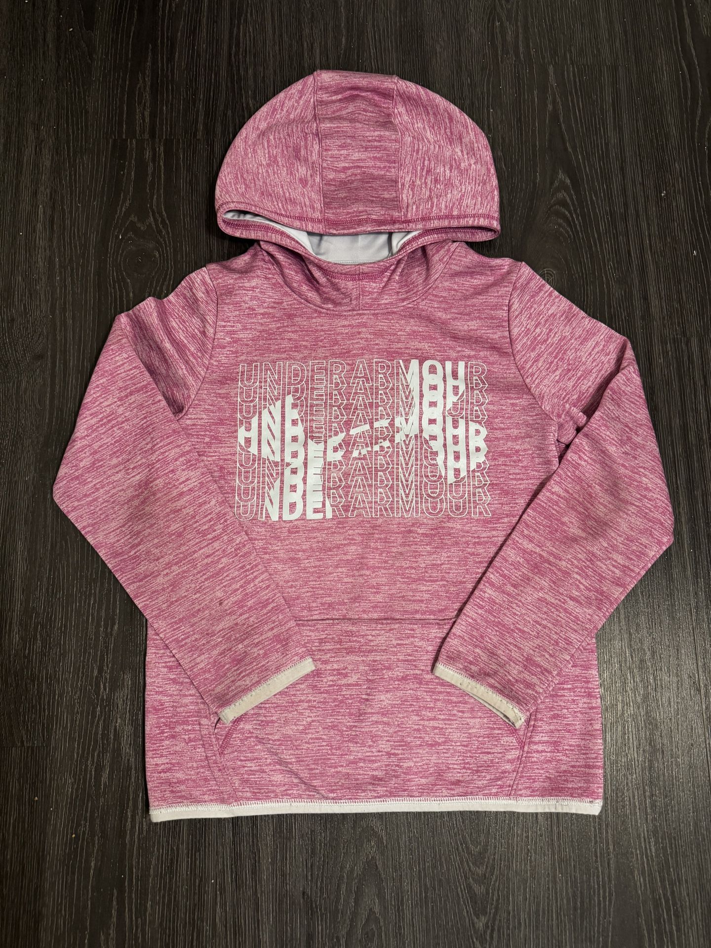 Girls UA Athletic Pink Active Cold Gear Polyester Classic Hoodie Size Medium