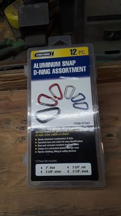 Assorted aluminum snap D rings 12 piece $10