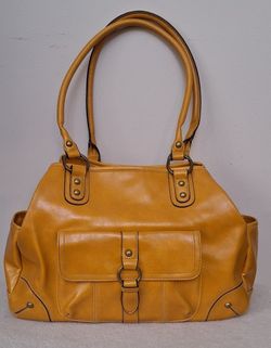 MUSTARD VEGAN LEATHER SATCHEL  $20 OBO