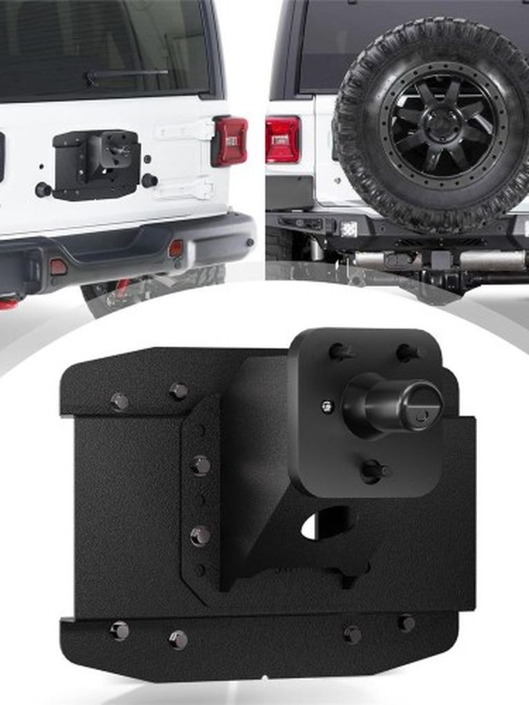 Adjustable Spare Tire Carrier Compatible with 2018-2024 Jeep Wrangler JL JLU