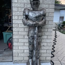 4 Foot Tall Metal Tin Knight Made In Mexico 