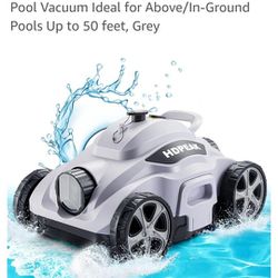 Cordless Robotic Pool Cleaner, HDPEAK Pool Vacuum Lasts 110 Mins, Auto-Parking, Rechargeable, Automatic Cordless Pool Vacuum Ideal for Above/In-Ground