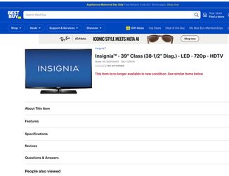 Insignia Flat Screen TV - Older model - Works Great! $50 obo