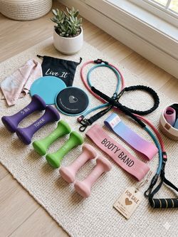 Luxury stylish girlie workout equipment bands mini weights gliders