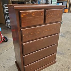 New Solid Wood Dark Walnut 6 Drawer With Rails Dresser Chest. Available In Other Colors Come Visit Our Store In Paramount 