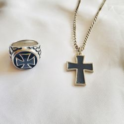 Iron Cross Necklace And Ring