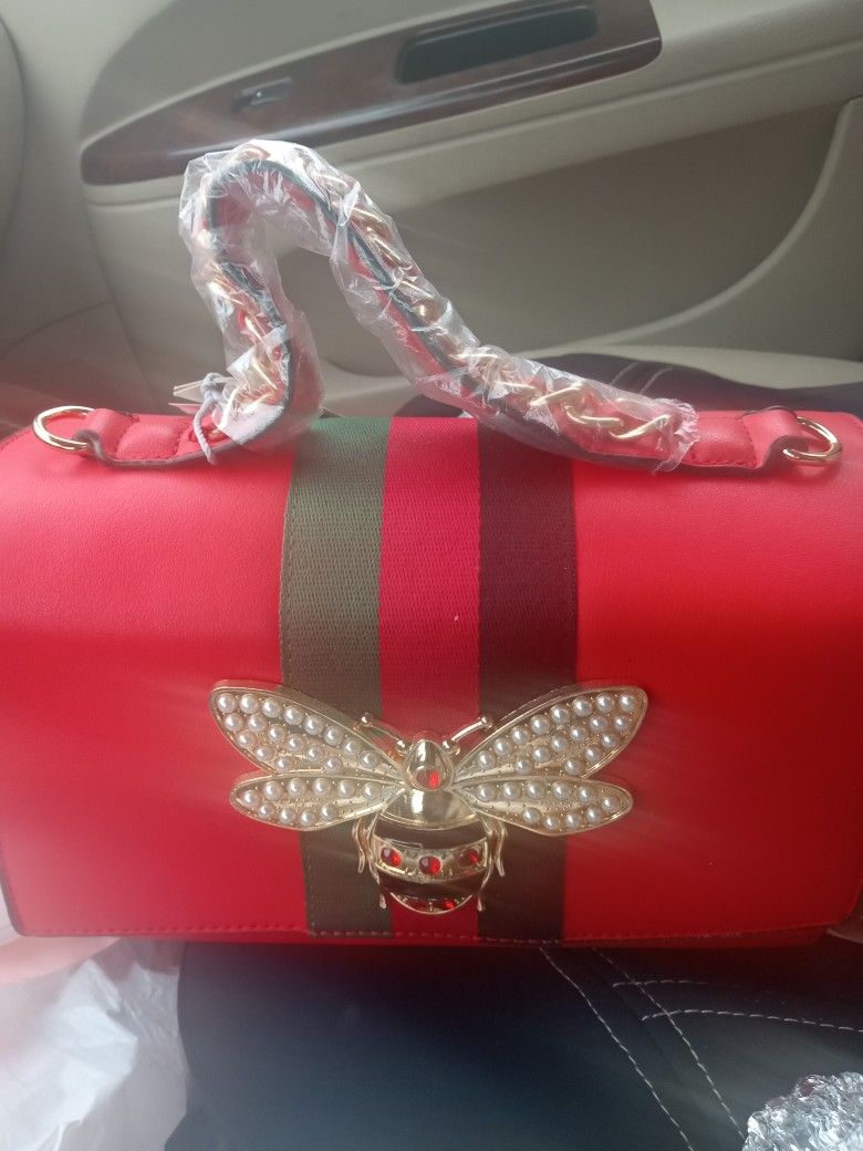 Red Bubble Bee Purse