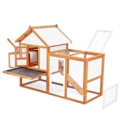 Outdoor Chicken Coop Wooden Hen House with Run