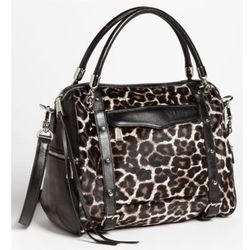 Cupid Leather & Calf Hair Leopard Satchel Rebecca Minkoff
