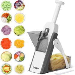 New QieCai Safe Mandoline Vegetable Chopper, 30+ Presets & Thickness Adjuster