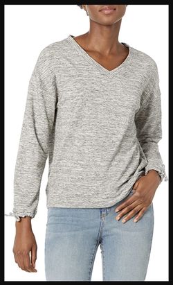 Large Modal Tie Sleeve V Neck Sweatshirt 