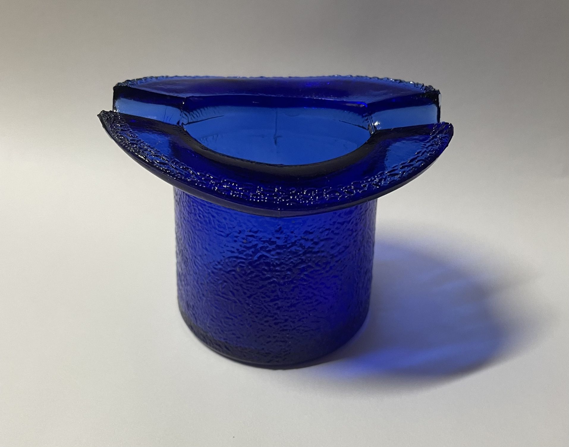 40s Cobalt Blue Glass Top Hat Ash Tray