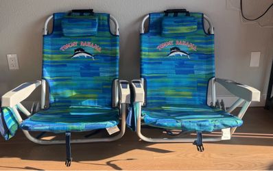 Tommy Bahama Backpack Beach Chairs w/ Coolers - Set of 2