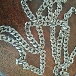 Sterling Silver Men Necklace 27 Inch Long