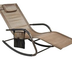 NEW Wostore Rocking Lounger Patio Chaise Sunbathing Chair with Recliner
