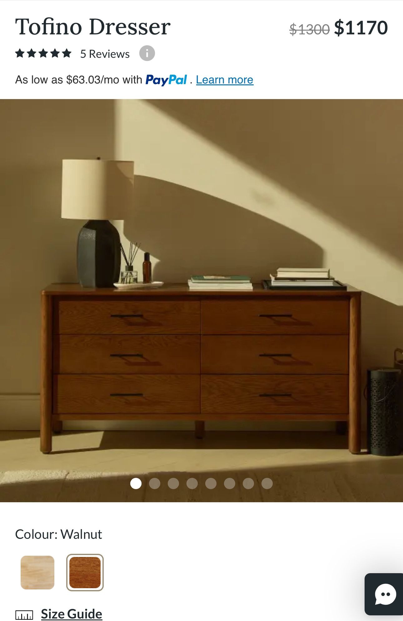 Salt & Snow Tofino Dresser 6-Drawer 