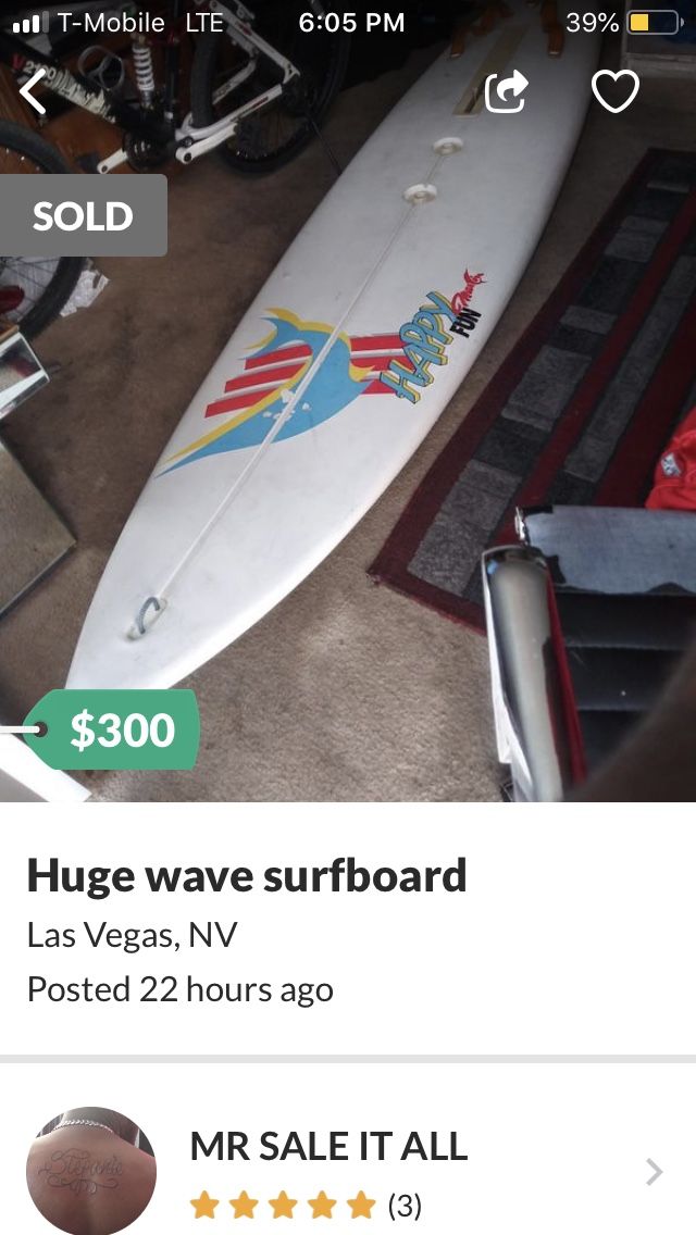 Huge Wave Surfboard 9’